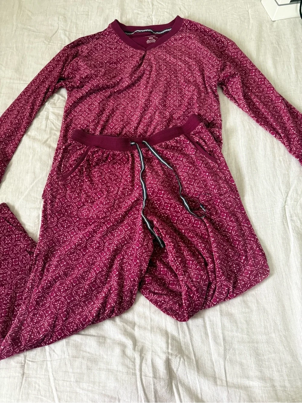 Nautica Women's Berry Pink Patterned Sweater and pants set